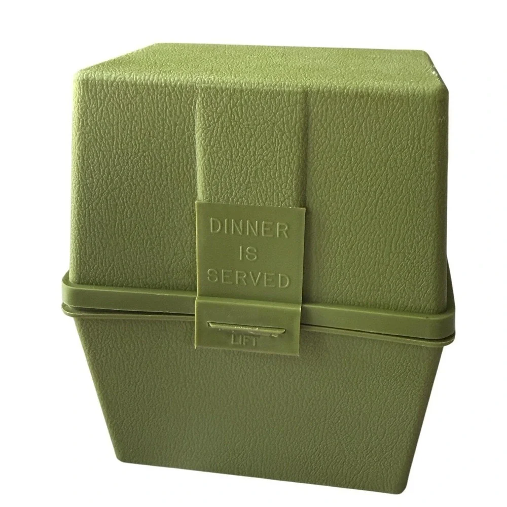 Vintage 1972 Marjon Promotions Sohio Dinner Is Served Recipe Box Green 118 Cards